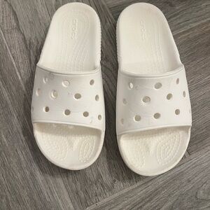 Crocs White Slide Sandals